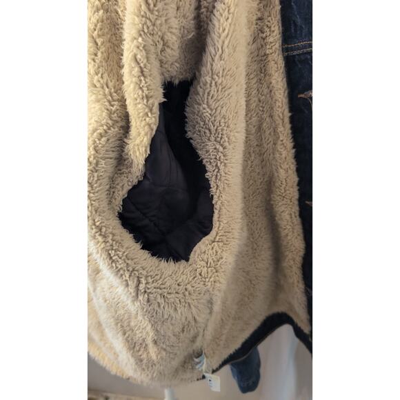 Nwt Wrangler western rancher barn denim Sherpa jacket sm - Picture 12 of 13